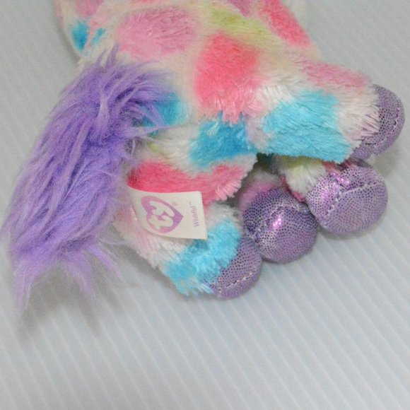 Ty Beanie Boos Wishful Unicorn Plush Toy Colorful - Picture 7 of 9